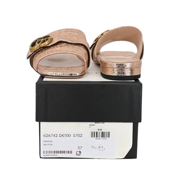 Gucci 626742 GG Marmont Leather Slide Sandals - Picture 6 of 12